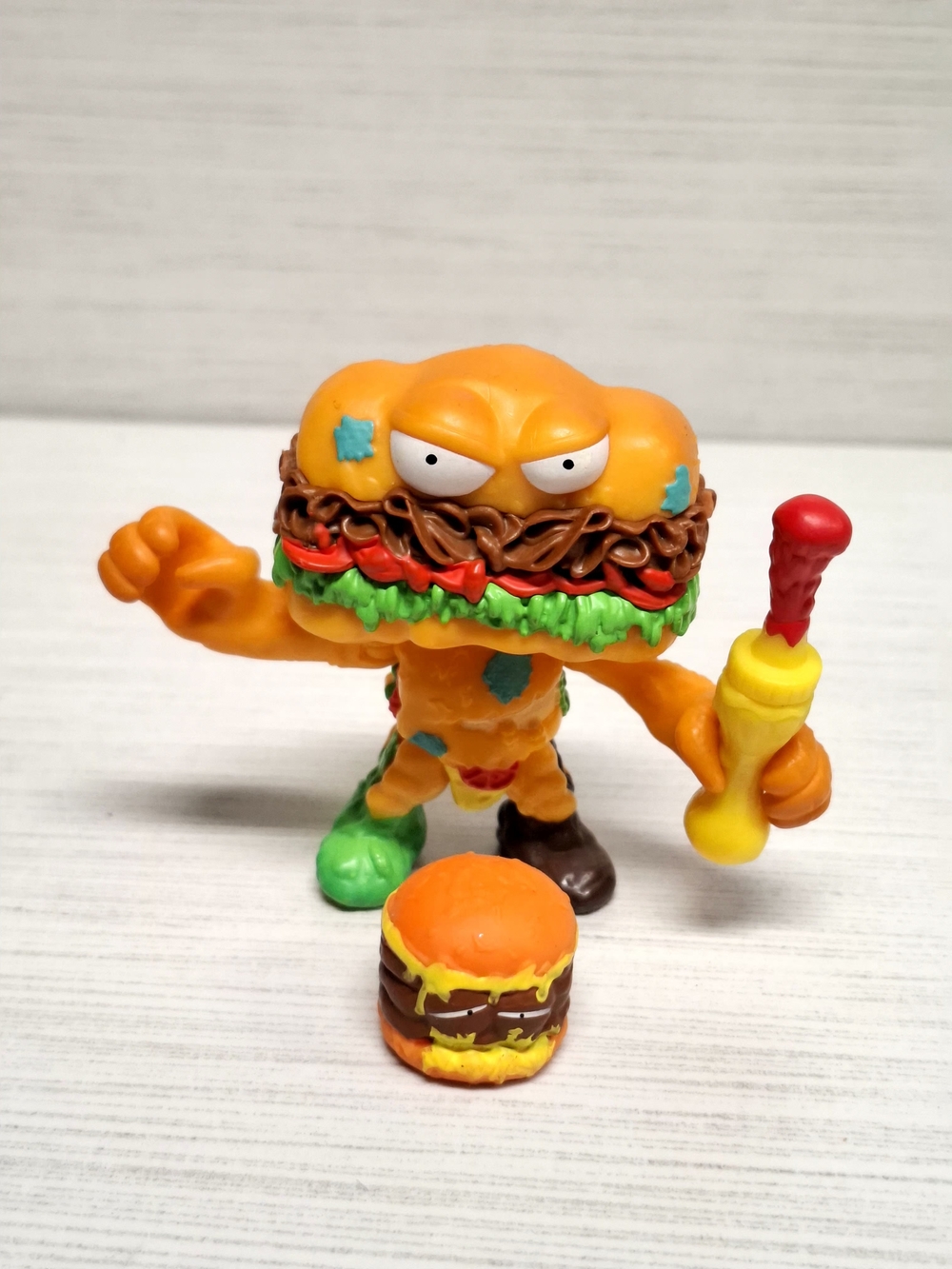 Orange Burger Monster Action Figure Toy with Accessories